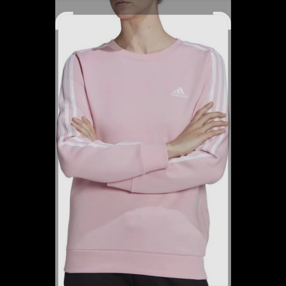 Adidas Light Pink Crewneck with White Accents - Picture 3 of 11